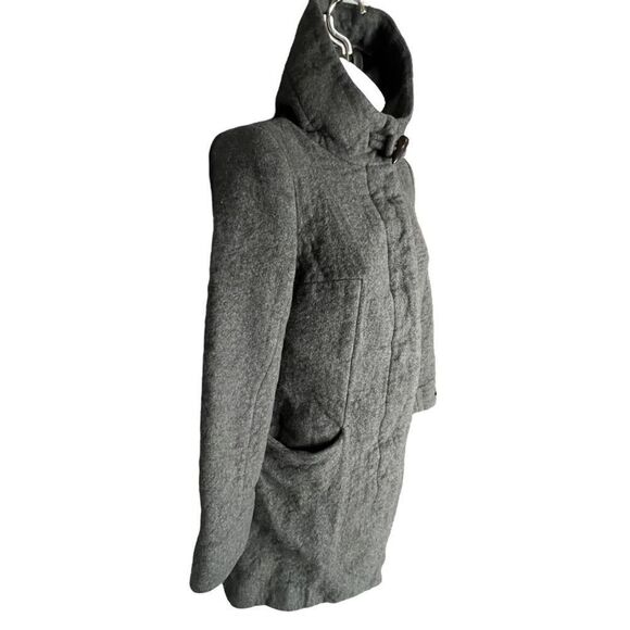 Babaton Womens Wool and Cashmere Blend Hooded Coat Jacket Gray Silver Size Small - Picture 2 of 12